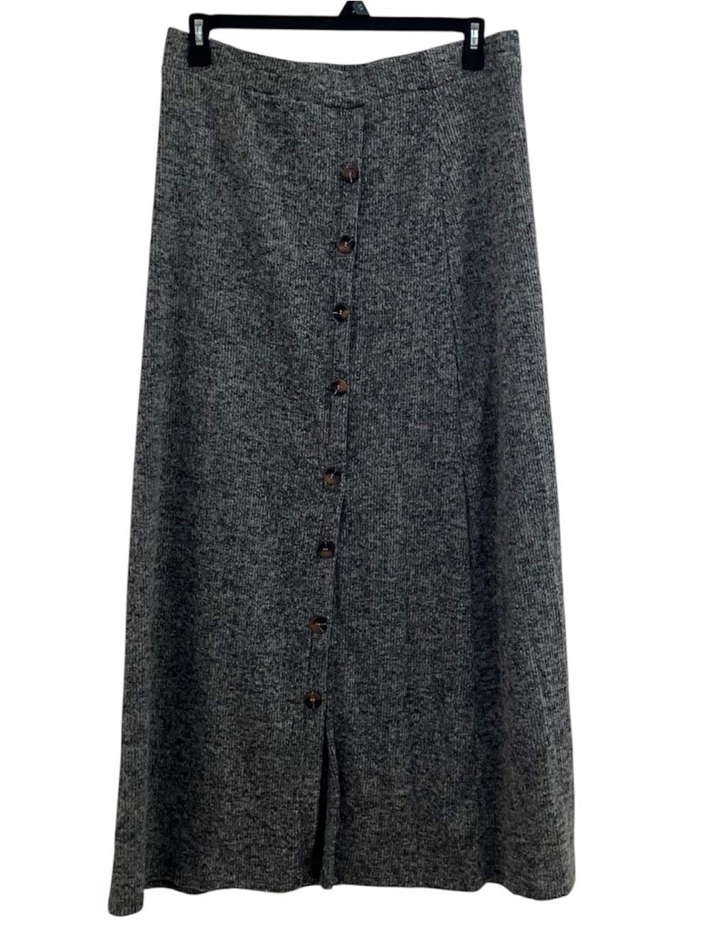 SHEIN Curve Women’s 2XL Gray Knit Maxi Skirt Button Front Stretch Plus Size
